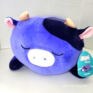 INGRED 💤🐮 Purple Black Cow SleepAMallow 18" Original Squishmallow ☆ NWT ☆